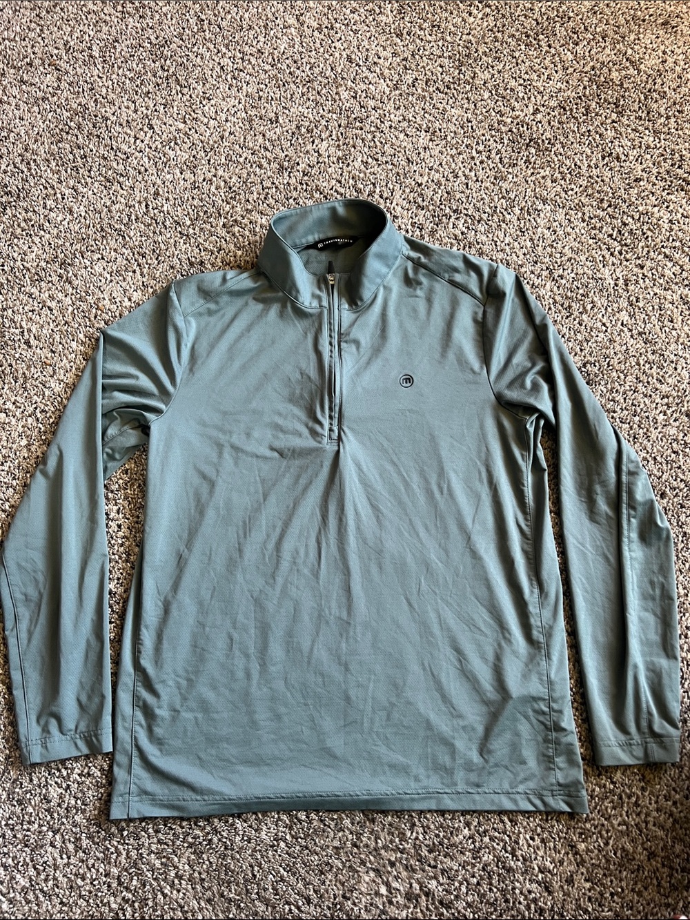 Travis Mathew Men's Olive Green Quarter-Zip Pullover